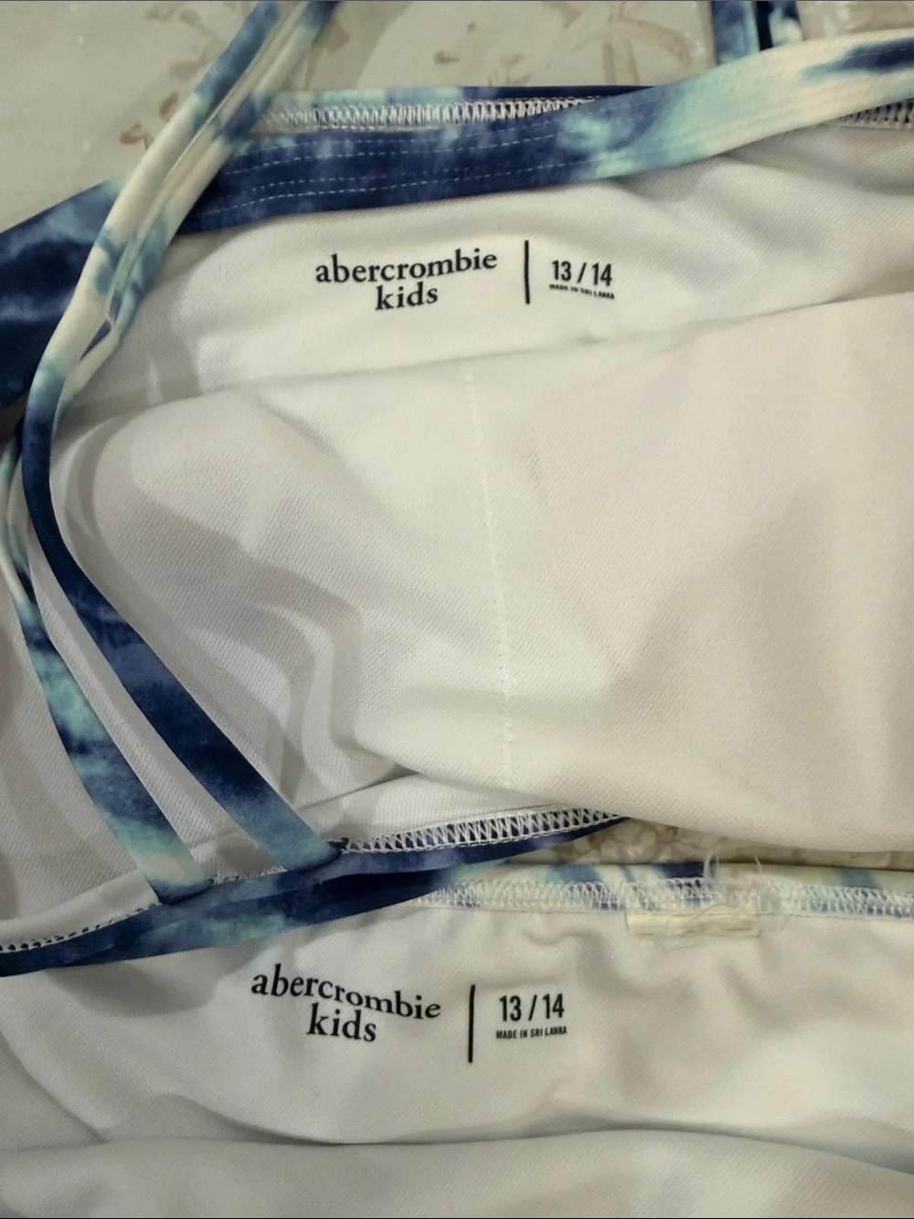 abercrombie kids Navy & White Tie-Dye Two-Piece Swim Bikini